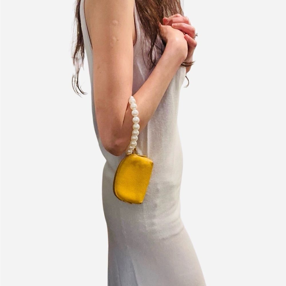 Chanel Yellow Cosmetic Bag with Iconic Logo - Picture 14 of 16
